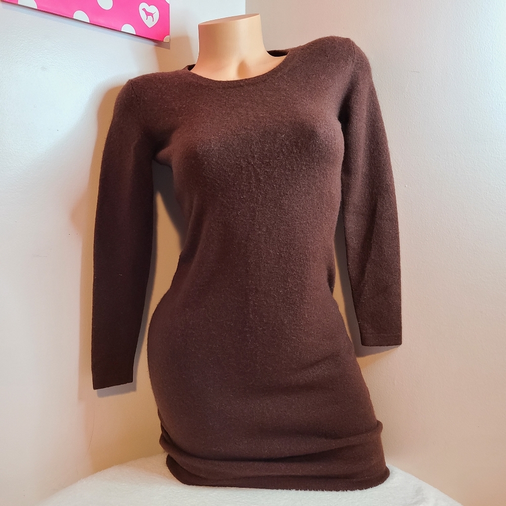 Vintage Mount Cashmere 100% Cashmere Long Sleeve Mini Dress Size XS